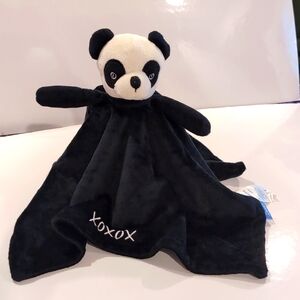 Honey Bunny Panda Bear Black Security Blanket Lovey